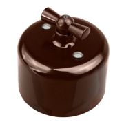 Выключатель 1кл. R керамика корич. Bironi R1-210-02