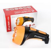 Фонарь аккумуляторный LED3815 15LED 2 режима аккум. SLA 220В пластик. черн./желт. (кор.) Ultraflash 9217