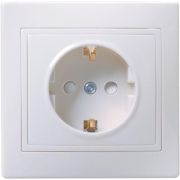 Розетка 1-м СП Кварта РСш10-3-КБ 16А IP20 с заземл. защ. шторки бел. GENERICA ERK11-K01-16-DM