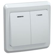 Выключатель 2-кл. СП Вега 10А IP20 ВС10-2-1-ВБ с индикацией бел. GENERICA EVV21-K01-10-DM