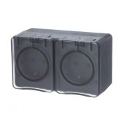 Розетка 2-м ОП AtlasDesign PROFI 16А IP54 заземл. защ. шторки антрацит SE ATN544026