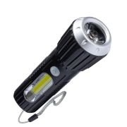 Фонарь аккумуляторный ручной LED 1Вт + COB 2Вт коллим линза аккум. Li-ion 18650 1А.ч USB-шнур ABS-пластик КОСМОС KOS114Lit