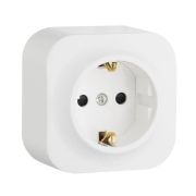 Розетка 1-м ОП Quteo 16А IP20 2P+E с заземл. без защ. шторок бел. IEK 782211