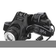 Фонарь аккумуляторный налобный GA-805 CREE 5Вт регулир. фокус литиевый аккум. 2.5А.ч алюм. USB пластик. (кор.) Эра Б0039625