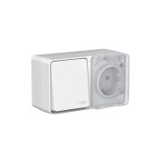 Блок ОП AtlasDesign PROFI IP54 (розетка 1-м 16А заземл. защ. шторки + 1-кл. выключатель 10А) сер. SE ATN543070