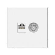 Розетка компьютерная + телевизионная 2-м СП ArtGallery RJ45 кат.5E + TV механизм бел. SE GAL000189